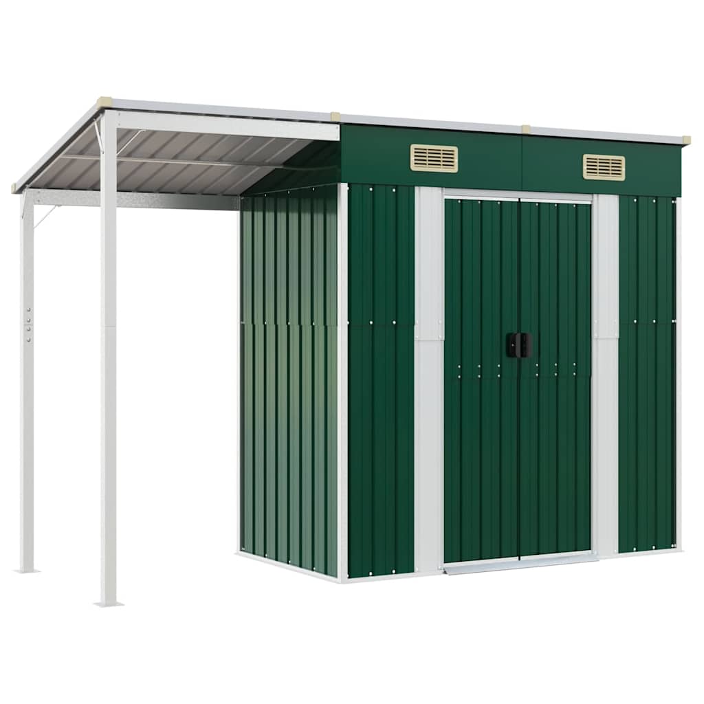 Garden Shed With Extended Roof 277X107X181 Cm Steel
