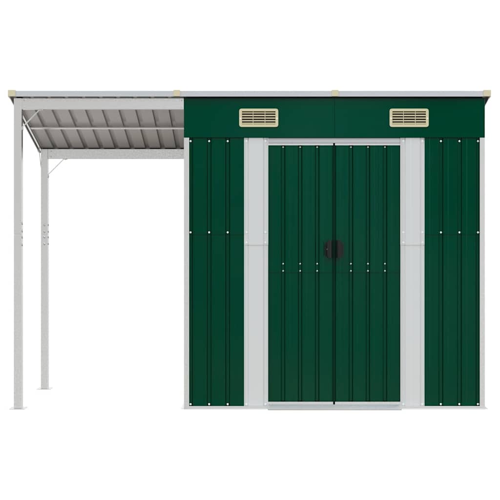 Garden Shed With Extended Roof 277X107X181 Cm Steel