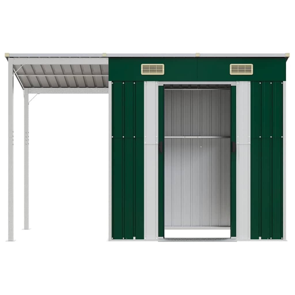 Garden Shed With Extended Roof 277X107X181 Cm Steel