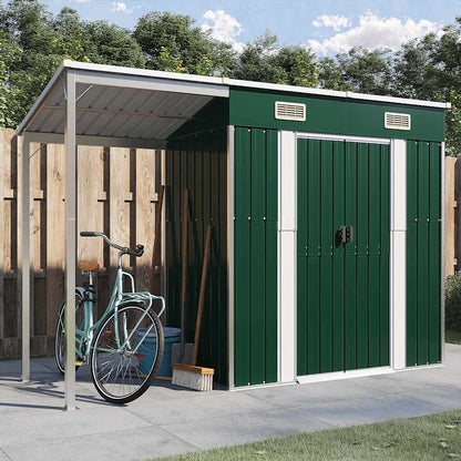 Garden Shed With Extended Roof 277X107X181 Cm Steel
