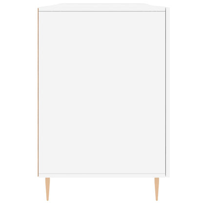 Desk High Gloss White 140x50x75 cm Engineered Wood