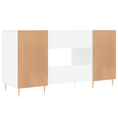 Desk High Gloss White 140x50x75 cm Engineered Wood
