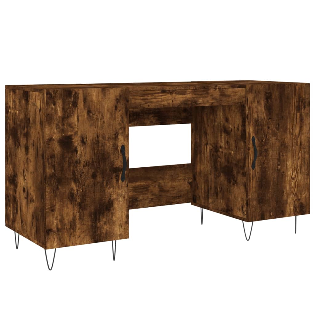 Desk Smoked Oak 140x50x75 cm Engineered Wood