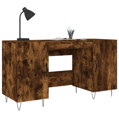 Desk Smoked Oak 140x50x75 cm Engineered Wood