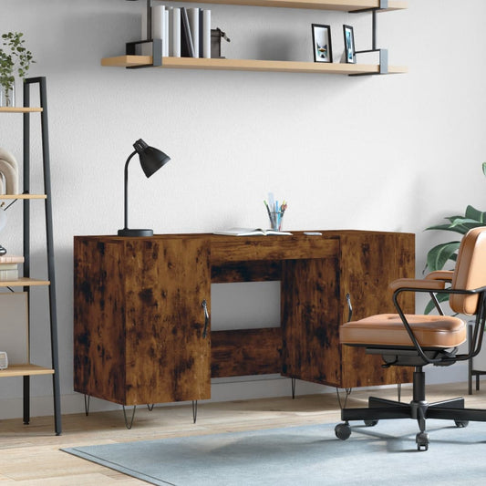 Bureau Chêne fumé 140x50x75 cm Bois composite