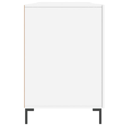 Desk High Gloss White 140x50x75 cm Engineered Wood