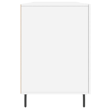 Desk High Gloss White 140x50x75 cm Engineered Wood