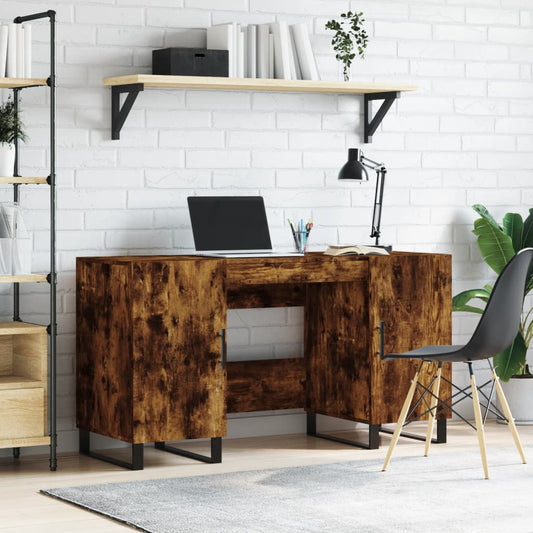 Escritorio Roble Ahumado 140x50x75 cm Madera Ingeniosa
