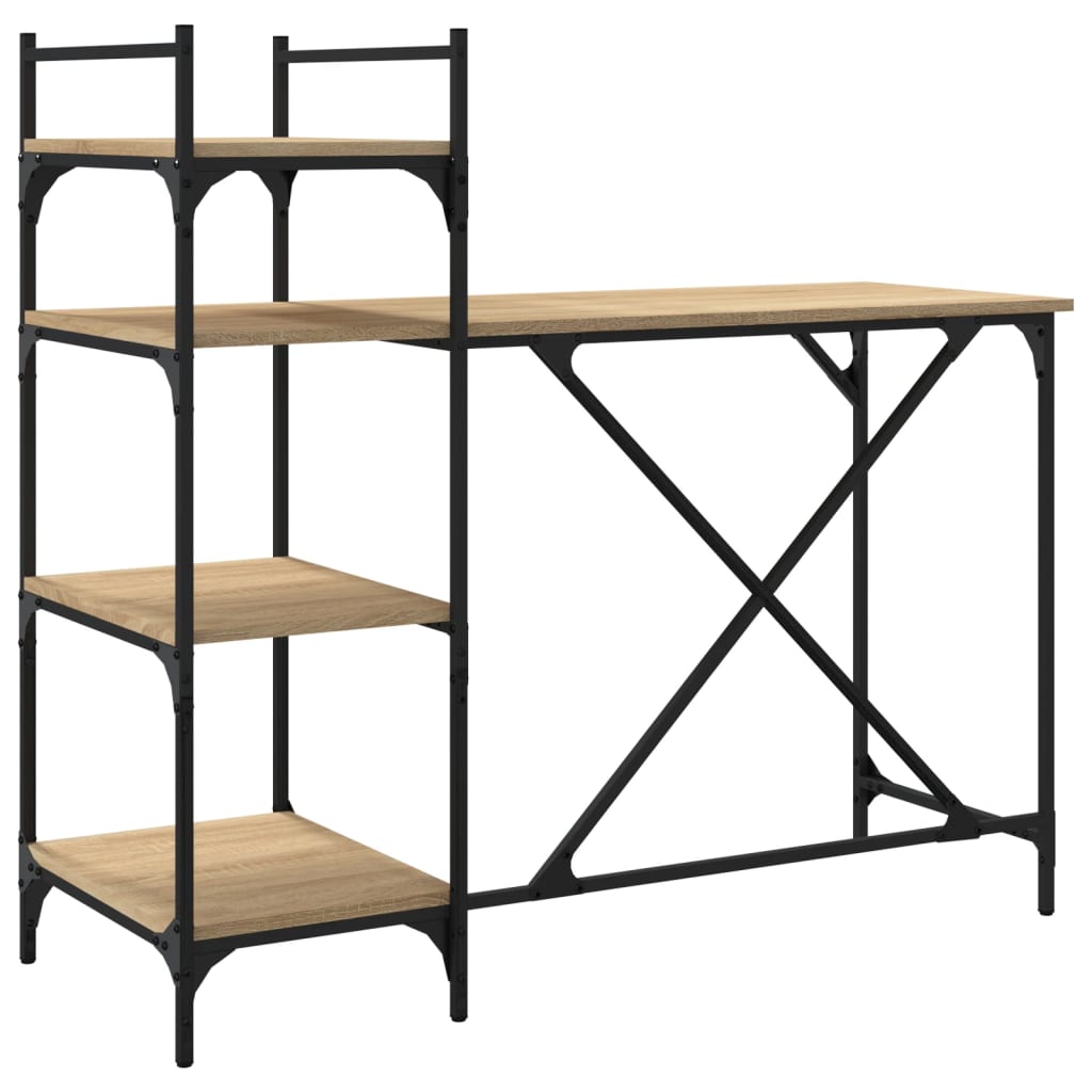 Computer Desk with Shelves Sonoma Oak 120x47x109 cm