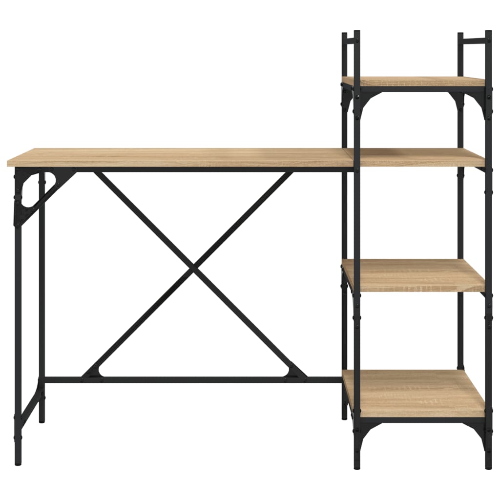 Computer Desk with Shelves Sonoma Oak 120x47x109 cm