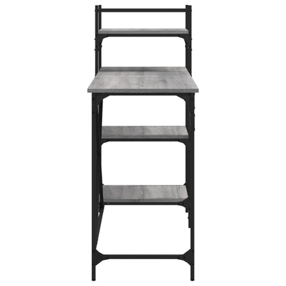 Bureau d'ordinateur avec étagères Gris Sonoma 120x47x109 cm
