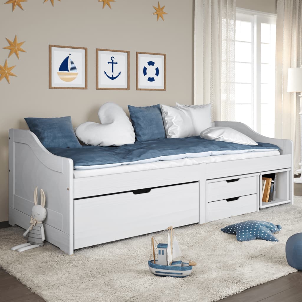 Day Bed With 3 Drawers Without Mattress Irun 90X200 Cm