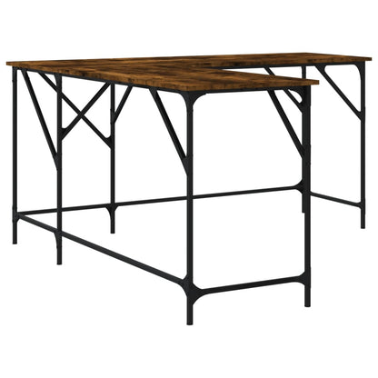 Bureau Chêne fumé 149x149x75 cm Bois composite