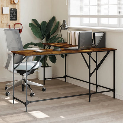 Bureau Chêne fumé 149x149x75 cm Bois composite
