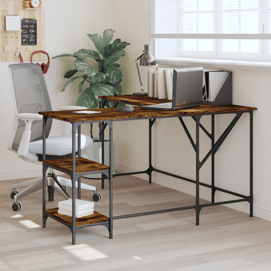 Bureau Chêne fumé 139x139x75 cm Bois composite