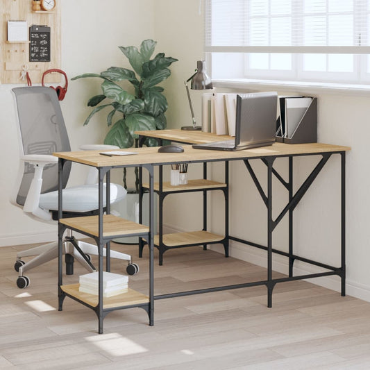 Bureau Chêne Sonoma 139x139x75 cm Bois d'ingénierie