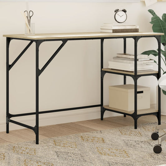 Bureau Chêne Sonoma 120x50x75 cm Métal et Bois Reconstitué
