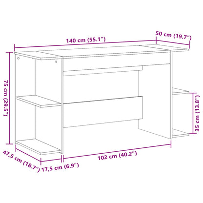 Desk Sonoma Oak 140x50x75 cm Engineered Wood