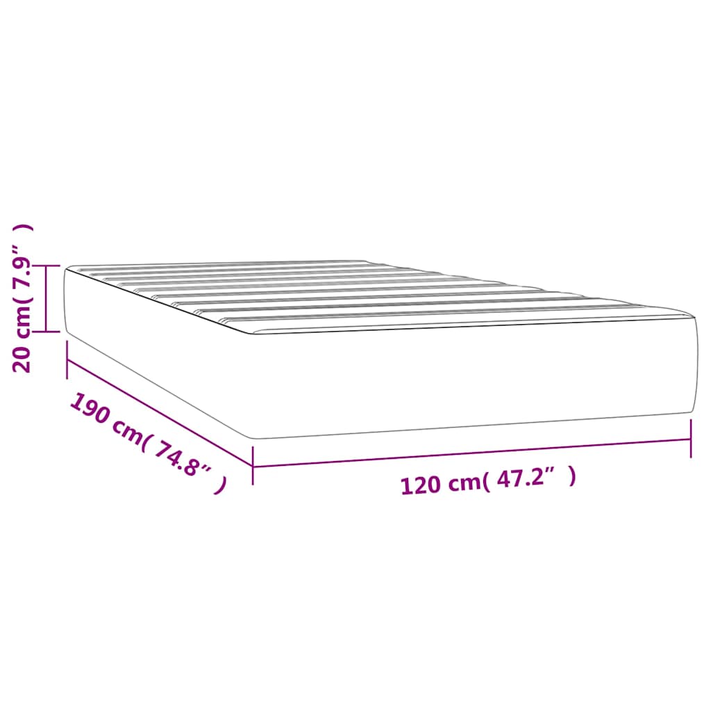 Pocket Spring Bed Mattress 120 X 190 X 20 Cm Foam