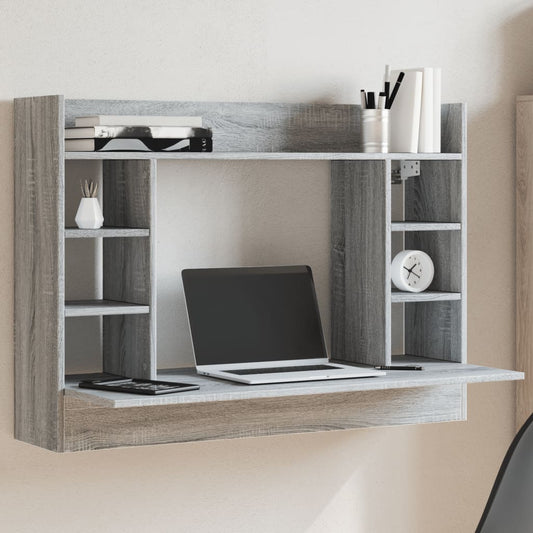 Bureau mural Gris Sonoma 105x48x75 cm Bois composite