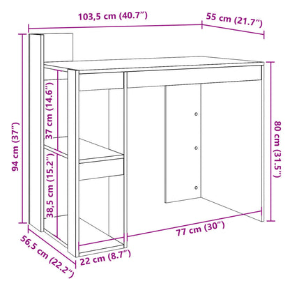 Office Desk Sonoma Oak 103.5x56.5x94 cm Engineered Wood