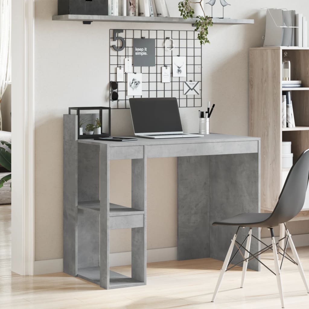 Office Desk Concrete Grey 103.5x56.5x94 cm Engineered Wood