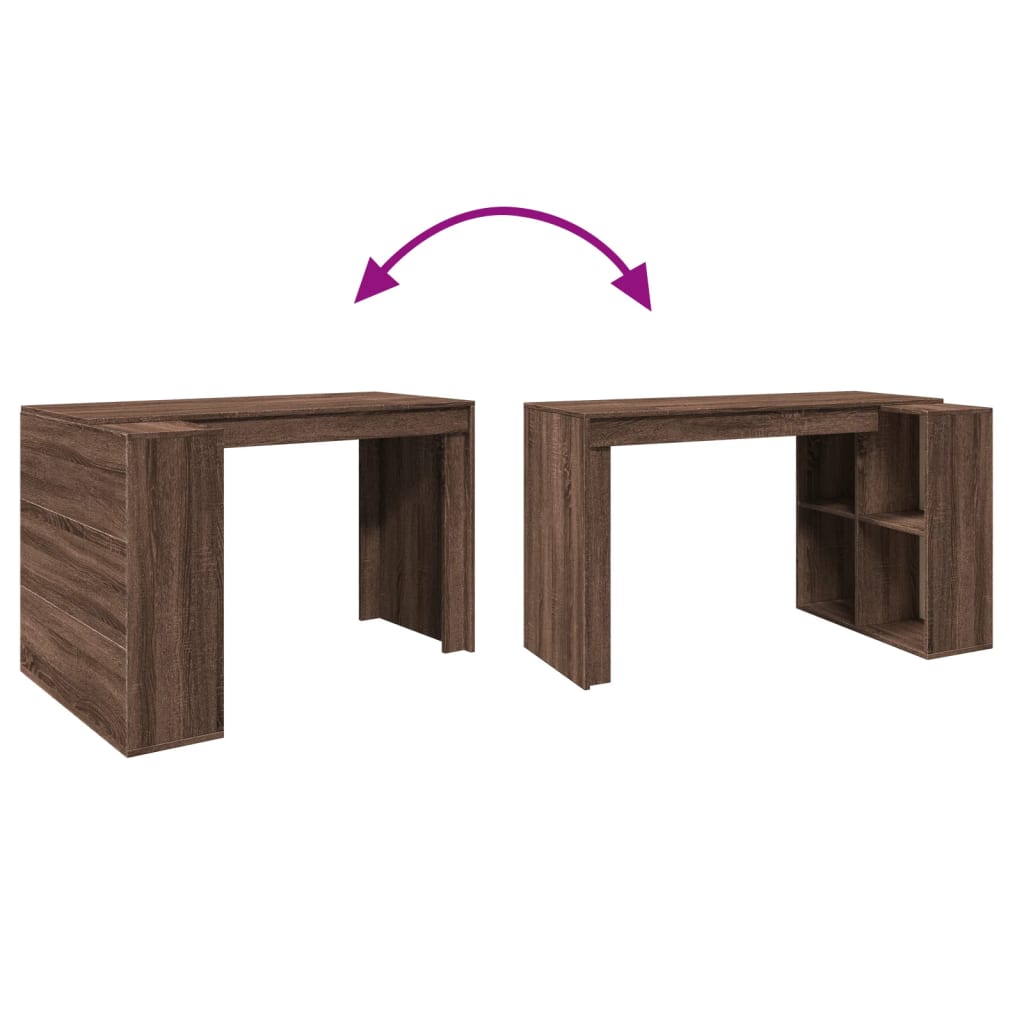 Escritorio de oficina Roble marrón 123,5x73,5x75 cm Madera de ingeniería