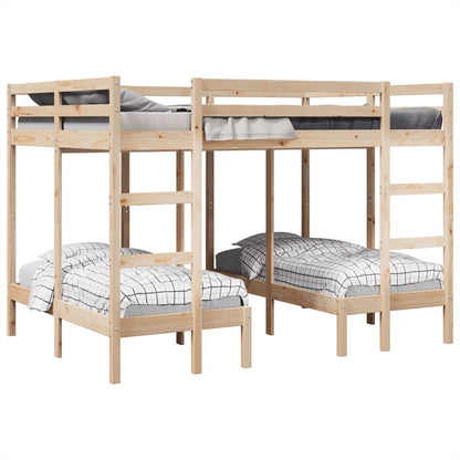 Triple Bunk Bed Frame Solid Wood Pine