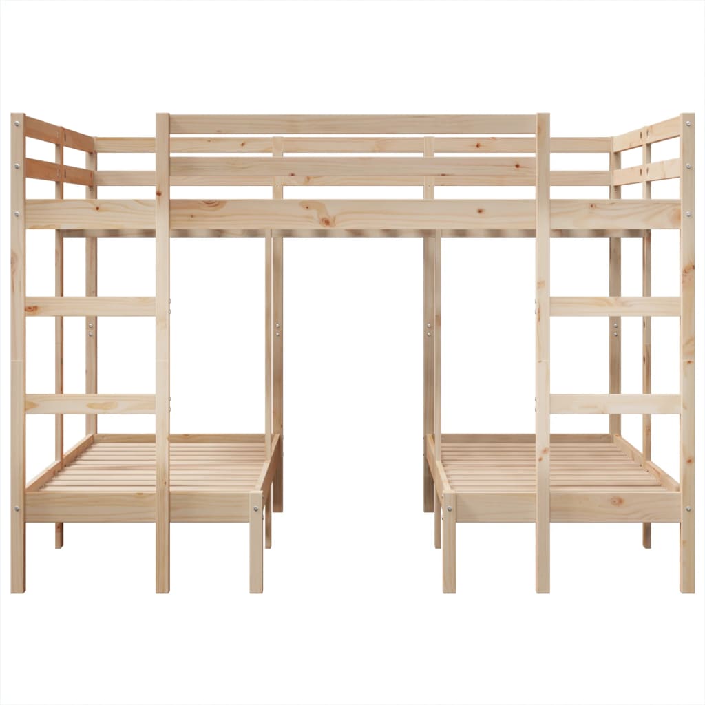 Triple Bunk Bed Frame Solid Wood Pine