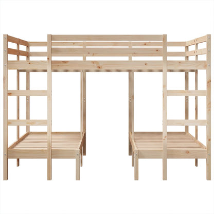 Triple Bunk Bed Frame Solid Wood Pine