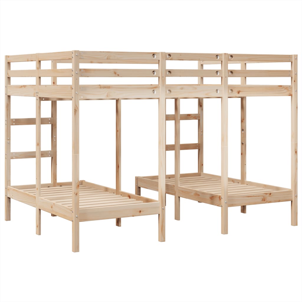 Triple Bunk Bed Frame Solid Wood Pine