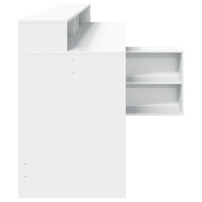 Escritorio con luces LED Blanco 200x104x91 cm Madera Ingeniosa