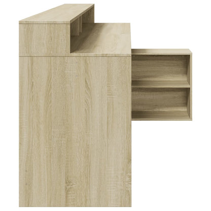 Escritorio con luces LED Roble Sonoma 200x104x91 cm Madera de ingeniería