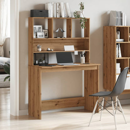 Escritorio con Estantes Roble Artesano 102x45x148 cm Madera Sintética