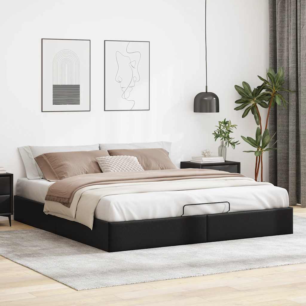 Ottoman Bed Frame Without Mattress Super King Faux Leather