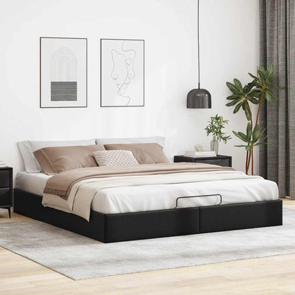 Ottoman Bed Frame Without Mattress Super King Faux Leather