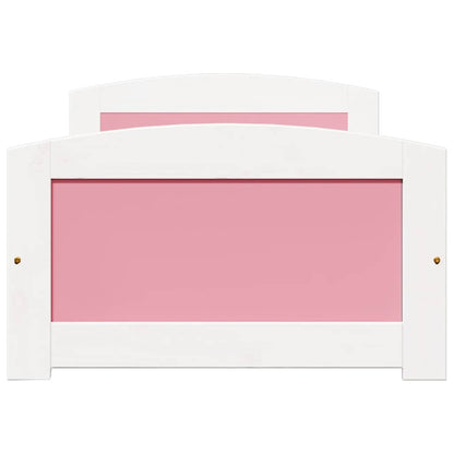 Day Bed With 2 Drawers Without Mattress Irun White&Pink 90X200 Cm