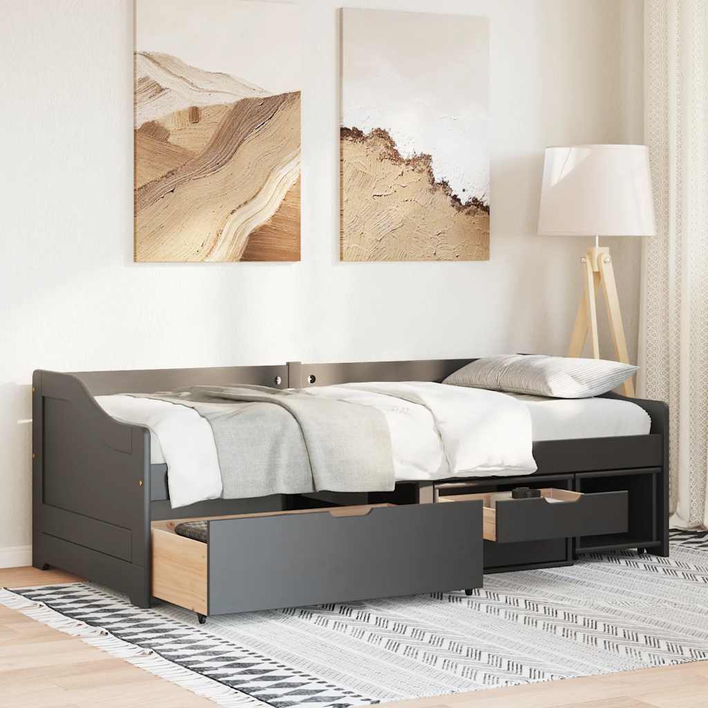 Day Bed With 3 Drawers Without Mattress Irun 90X200 Cm