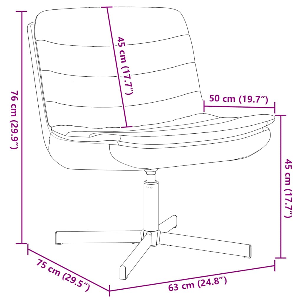 Swivel Chair 63 X 75 X 76 Cm Fabric