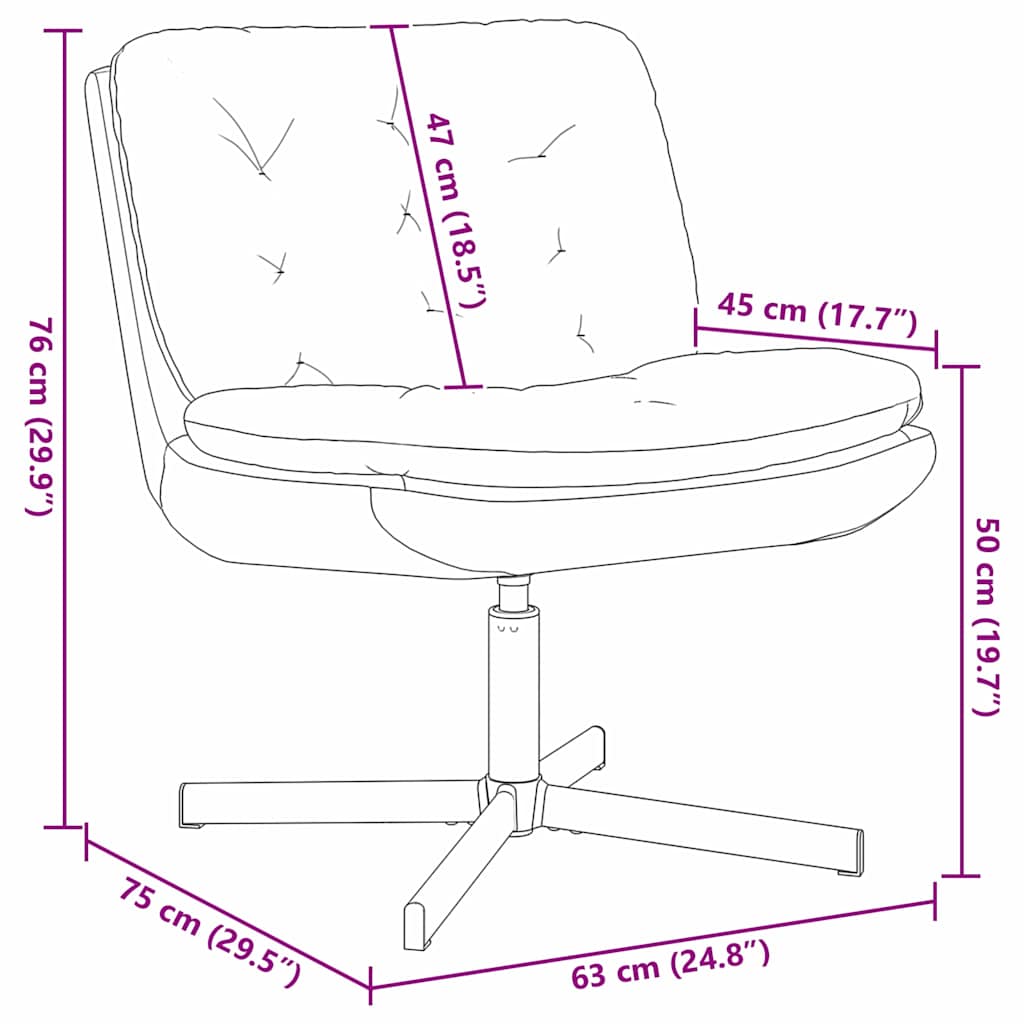 Swivel Relaxing Chair 63 X 75 X 76 Cm Velvet