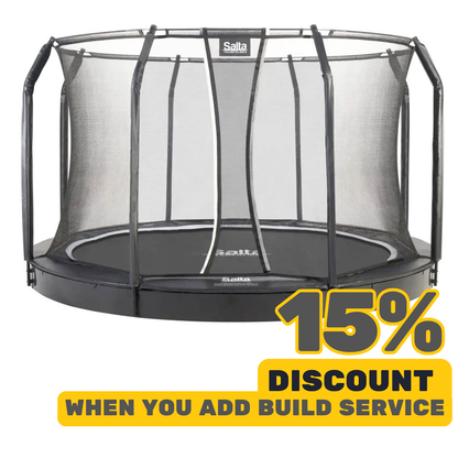 10ft Salta Black Royal Baseground Round Trampoline with Enclosure