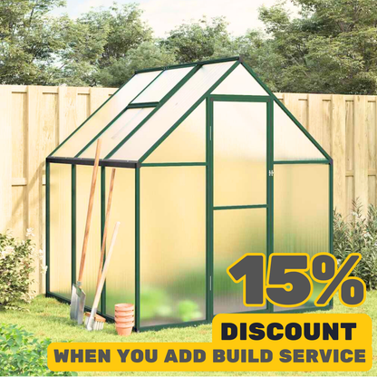 Green Greenhouse With Base Frame Aluminium