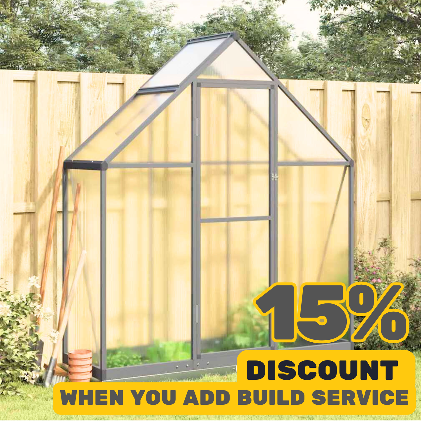 Green Greenhouse With Base Frame Aluminium