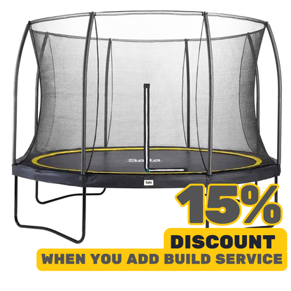 12ft Salta Black Round Comfort Edition Trampoline with Enclosure