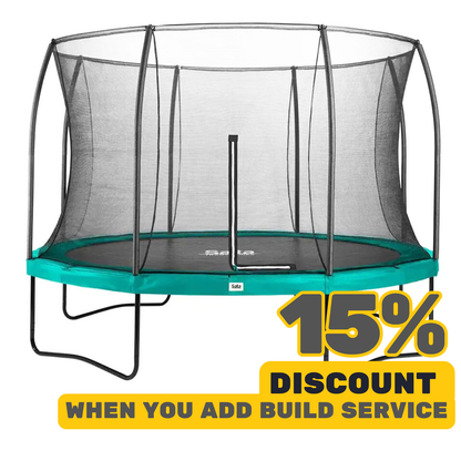 12ft Salta Green Round Comfort Edition Trampoline with Enclosure