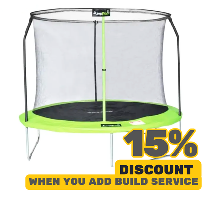12ft JumpPRO™ Xplore Green Round Trampoline with Enclosure
