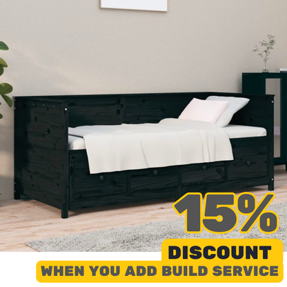 White Day Bed Without Mattress Small Single Solid Wood Pine