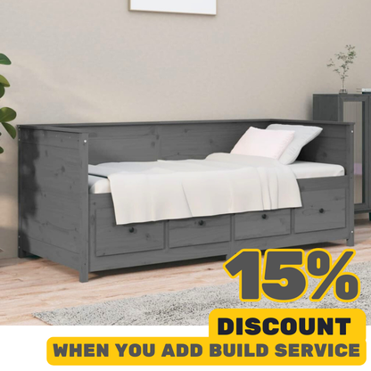 White Day Bed Without Mattress Small Single Solid Wood Pine