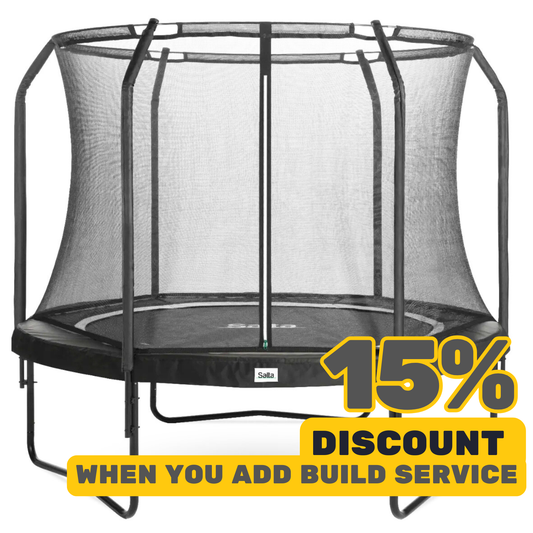 12ft Salta Black Round Premium Edition Trampoline with Enclosure