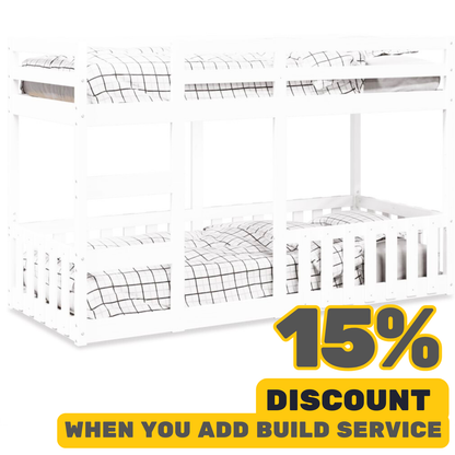 Solid Pine White Bunk Bed